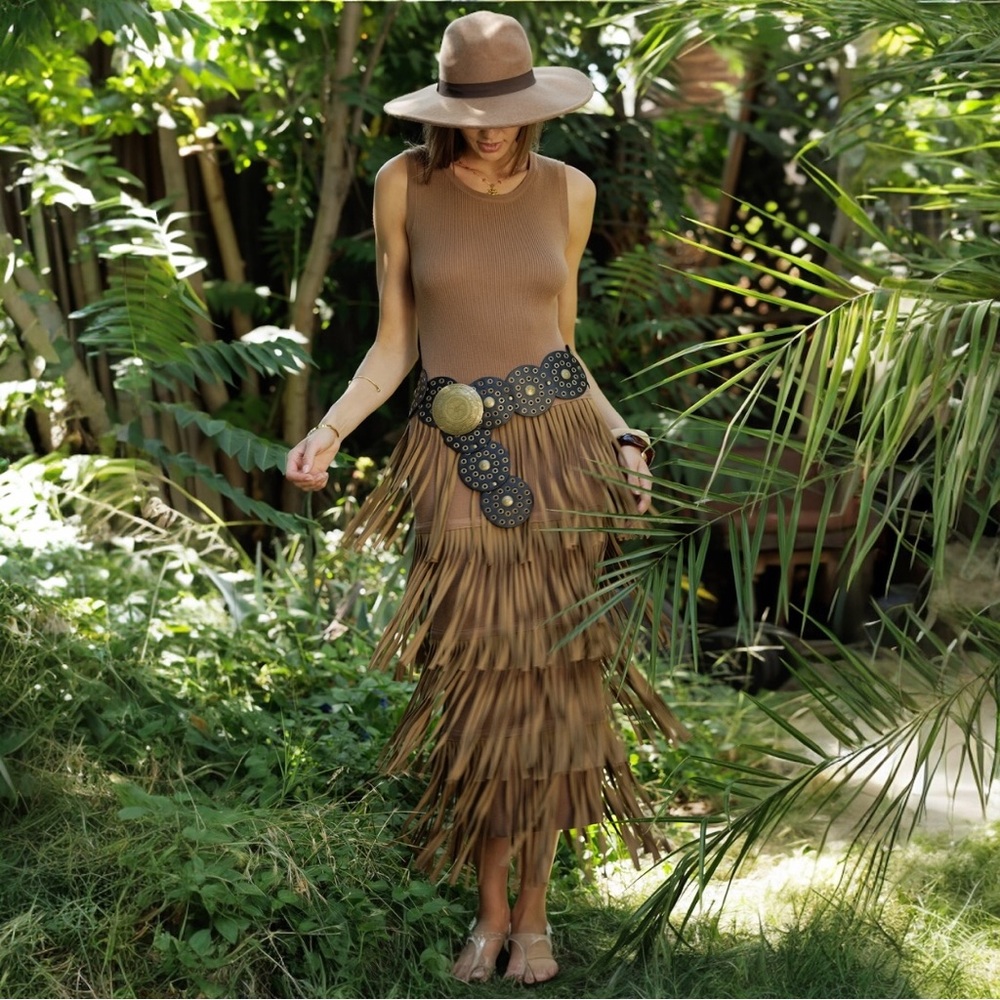 Fringe Detail Knit Tank Dress - Picture 7 of 10